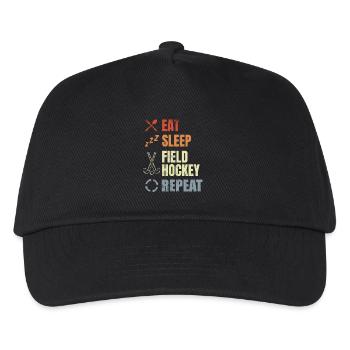 Eat Sleep Field Hockey Replay - Kids’ Baseball Cap - black - Front