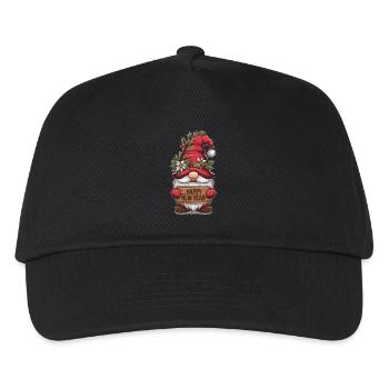 Gnom Zwerg Happy New Year - Kinder Basecap - Schwarz - Vorne