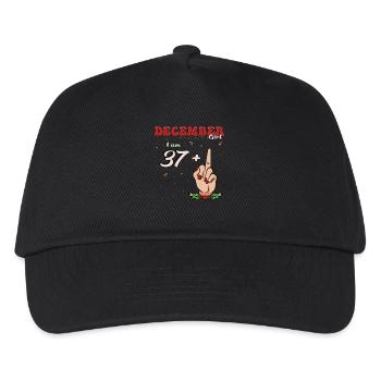 December Girl 37 + Middle Finger | Bold 38th - Kids’ Baseball Cap - black - Front