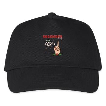 December Girl 42 + Middle Finger | Bold 43rd - Kids’ Baseball Cap - black - Front