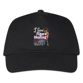 Figure Skating I Love Figure Skating And Cats - Kids’ Baseball Cap - black - Front
