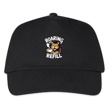 Coffee Lion - Roaring For A Refill - Kids’ Baseball Cap - black - Front