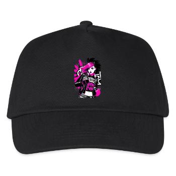 Urban Punk Street Art with Neon Pink Accents - Kids’ Baseball Cap - black - Front