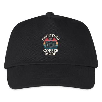 Fotograf Im Kaffeemodus Shooting In Coffee Mode - Kinder Basecap - Schwarz - Vorne