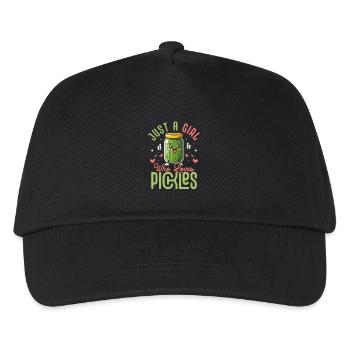 Just A Girl Who Loves Pickles Cucumber Vegan Dill - Kinder Basecap - Schwarz - Vorne