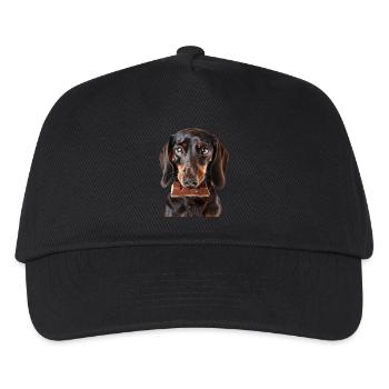 Dackel - Kinder Basecap - Schwarz - Vorne