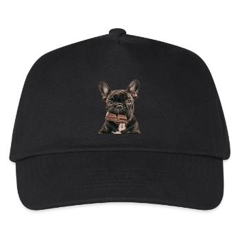 Französische Bulldogge - Kinder Basecap - Schwarz - Vorne