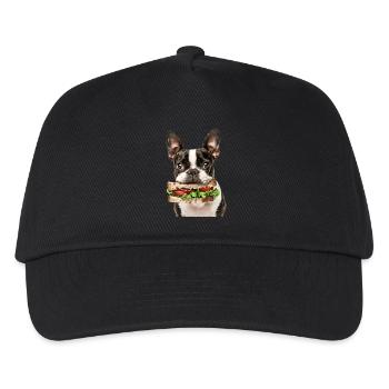 Boston Terrier - Kinder Basecap - Schwarz - Vorne