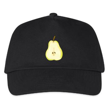Karneval Birne Kostüm Obst Birnen Frucht - Kinder Basecap - Schwarz - Vorne