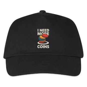 Coin collector saying: I need more coins - Kids’ Baseball Cap - black - Front