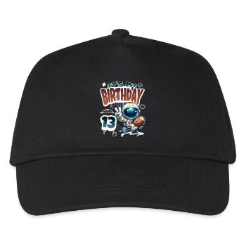 Astronaute 13e anniversaire Football - Casquette de baseball Enfant - noir - Devant