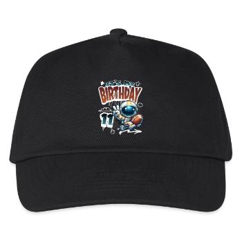 Astronaut 11th Birthday Football - Kids’ Baseball Cap - black - Front