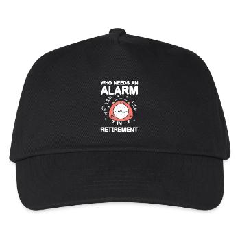 Rente Ruhestand Who Needs An Alarm In Retirement - Kinder Basecap - Schwarz - Vorne