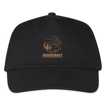 Bushcraft - Busch Genie mit Craftiness - Kinder Basecap - Schwarz - Vorne