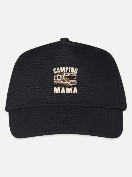 Camping Mama - Kinder Basecap - Schwarz