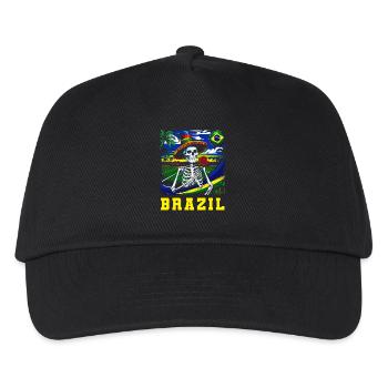 Brasilien Brazil shirt Brasilianer Rio de Janeirao - Kinder Basecap - Schwarz - Vorne