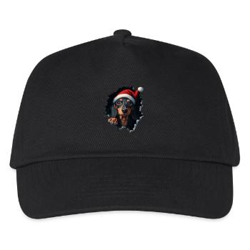 Hundebesitzer Hunde Weihnachten Weihnachts Hund - Kinder Basecap - Schwarz - Vorne