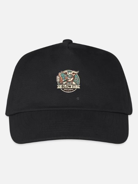 Steampunk Schwein: Druck ablassen! - Kinder Basecap - Schwarz