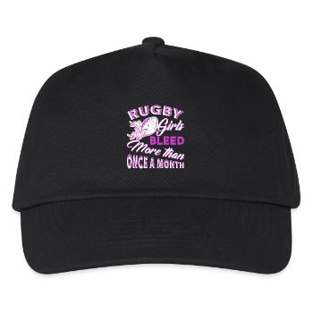 Rugby Girl Bleed More Than Once A Month - Kids’ Baseball Cap - black - Front