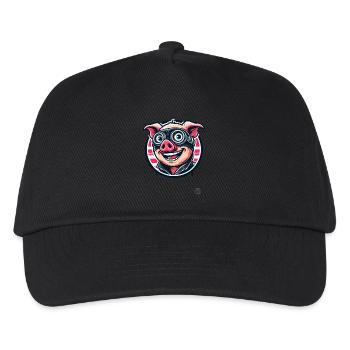 Old School Motorcycle Biker Pig - Kids’ Baseball Cap - black - Front