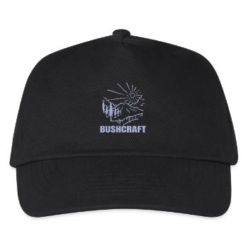 Bushcraft - Busch Genie mit Craftiness - Kinder Basecap - Schwarz - Vorne
