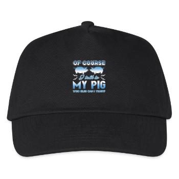 Of Course I Talk To My Pig - Kids’ Baseball Cap - black - Front