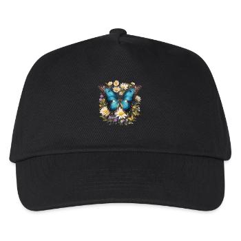Butterfly Schmetterlinge Schmetterling - Kinder Basecap - Schwarz - Vorne