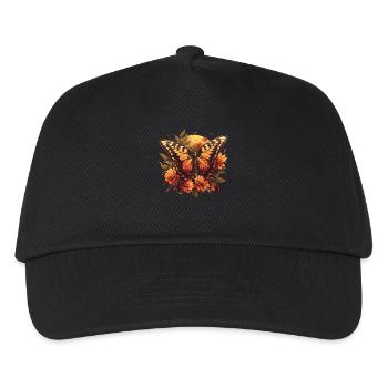 Butterfly Schmetterlinge Schmetterling - Kinder Basecap - Schwarz - Vorne