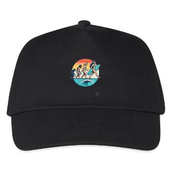 Surfer Surfing and Evolution of Surfer Girls - Kids’ Baseball Cap - black - Front