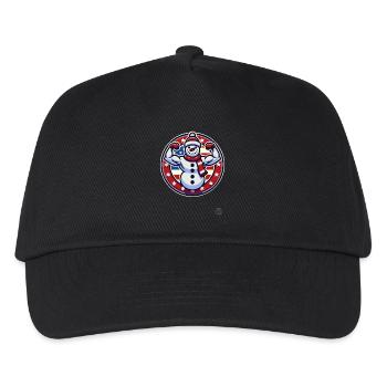 Muscle Bodybuilder Fitness Snowman - Kids’ Baseball Cap - black - Front