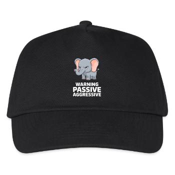 Avertissement Passif Agressif Drôle d’éléphant - Casquette de baseball Enfant - noir - Devant
