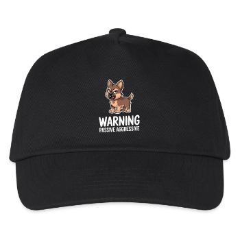 Warnung Passiv Aggressiv Hund Comic - Kinder Basecap - Schwarz - Vorne
