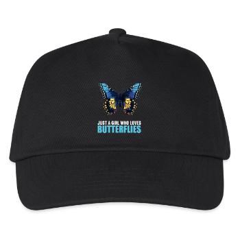 Butterfly Schmetterlinge Schmetterling - Kinder Basecap - Schwarz - Vorne