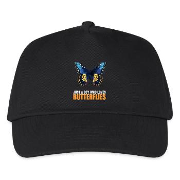 Butterfly Schmetterlinge Schmetterling - Kinder Basecap - Schwarz - Vorne