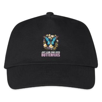 Butterfly Schmetterlinge Schmetterling - Kinder Basecap - Schwarz - Vorne
