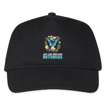 Butterfly Schmetterlinge Schmetterling - Kinder Basecap - Schwarz - Vorne
