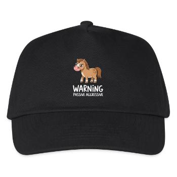 Warning Passive Aggressive Pferd Cartoon - Kinder Basecap - Schwarz - Vorne