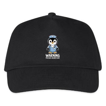Warnung Passiv Aggressiver Pinguin - Kinder Basecap - Schwarz - Vorne