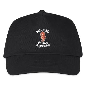 Warning Passive Aggressive Seahorse Humor - Kids’ Baseball Cap - black - Front