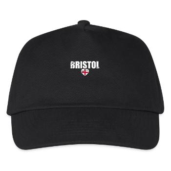 Bristol England Vintage Englische Flagge Engländer - Kinder Basecap - Schwarz - Vorne