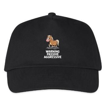 Vorsicht Passiv Aggressiv Pony Humor - Kinder Basecap - Schwarz - Vorne