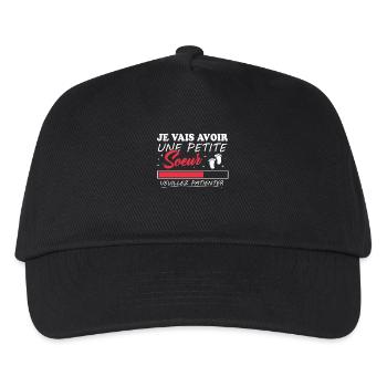 Ich werde eine kleine Schwester haben - Kinder Basecap - Schwarz - Vorne