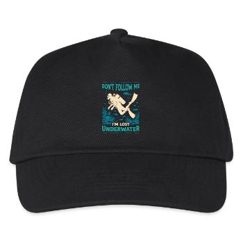 Scuba Diving Don't Follow Me I'm Lost Swimmer - Kinder Basecap - Schwarz - Vorne