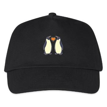 Emperor Penguin With Heart - Kids’ Baseball Cap - black - Front