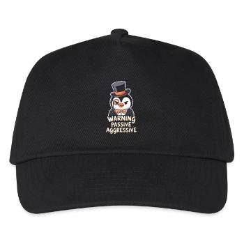 Pingouin avec monocle Avertissement Passif Agressif - Casquette de baseball Enfant - noir - Devant