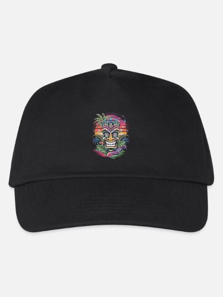 Tiki Kultur Maori Maske für einen Tkik Fans - Kinder Basecap - Schwarz