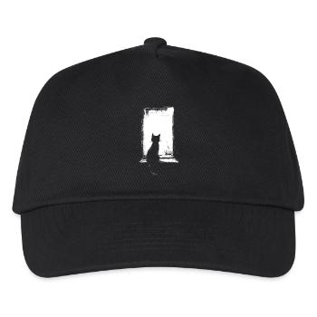 Cat peeking out the window cat owner grunge - Kids’ Baseball Cap - black - Front