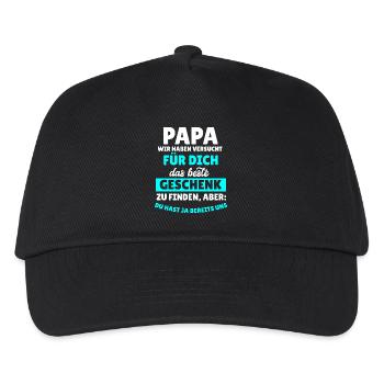 Papa Wir Haben Versucht FurDich Das Beste Geschenk - Kinder Basecap - Schwarz - Vorne