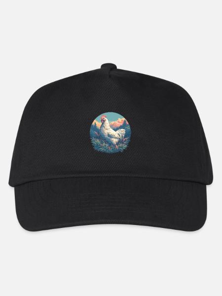Rooster Hähne Hahn - Kinder Basecap - Schwarz