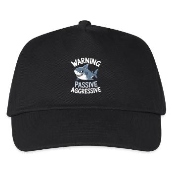 Achtung Passiv Aggressiver Hai Humor - Kinder Basecap - Schwarz - Vorne